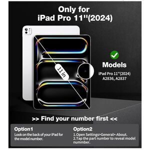Matekxy Slim Case for 2024 iPad Pro-11 Inch M4 5th Generation iPad Cases Black